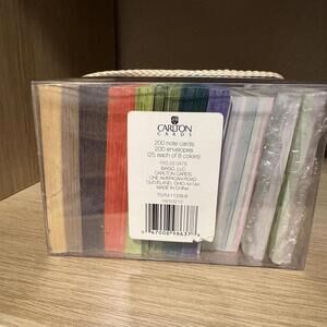 Carlton Cards Note Cards Envelopes Set 200 Count Multicolor Blank Stationary